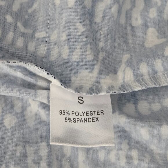NWOT | Blue & White Abstract Print Short Sleeve T-Shirt Dress with Pockets | Sma - Picture 4 of 4